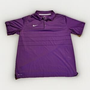 Nike Shirt Mens XL Purple Golf Polo Short Sleeve Dri Fit Performance